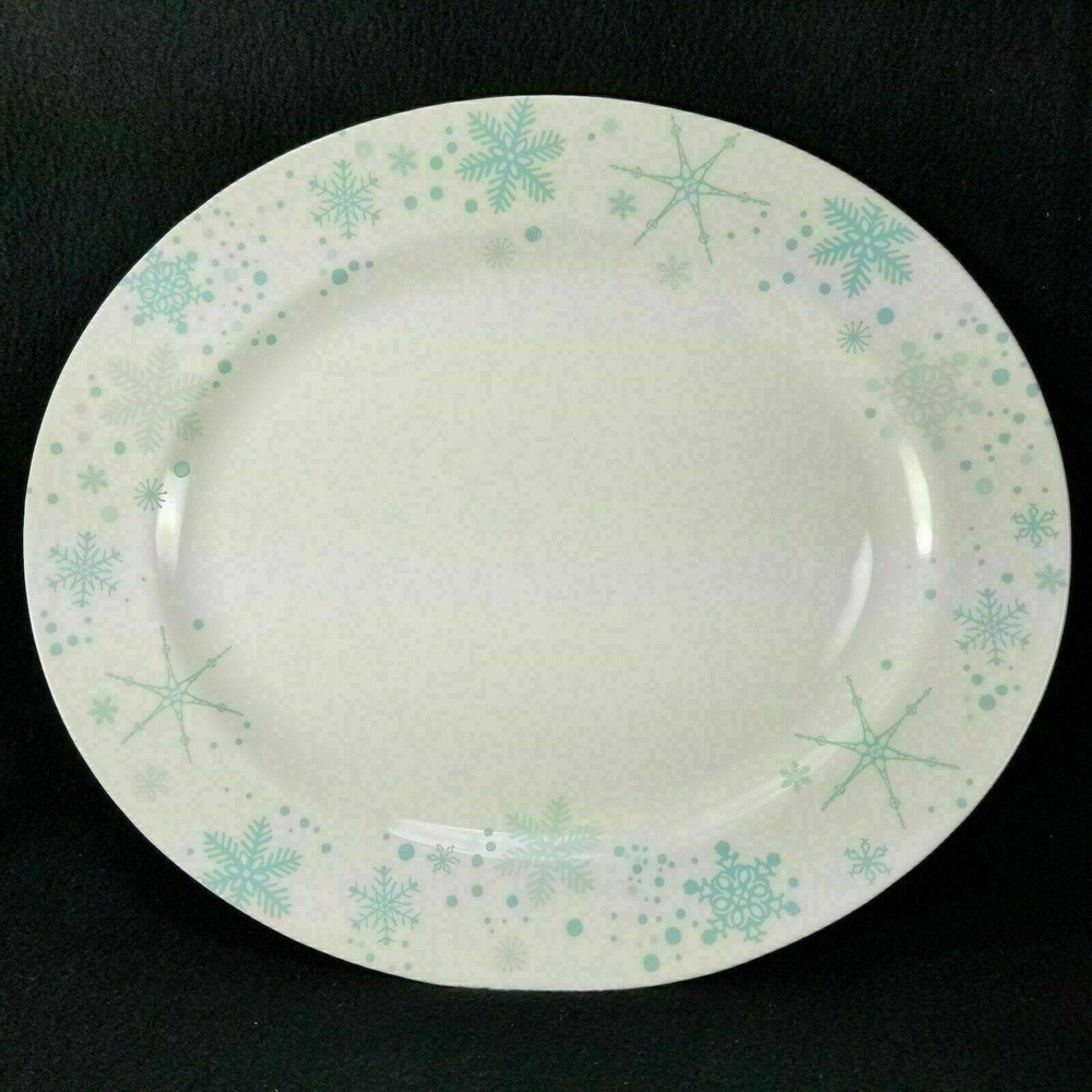 Snowflake Platter Oval Serving Christmas Winter‎ Holiday Dinner